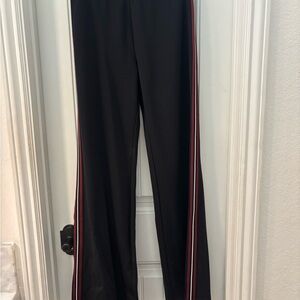 NWT Express Black Women's Pants with Red and white Stripes Small stretch
